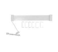 Cavo di collegamento da 8 pin a 2x8 pin, kit di prolunga per alimentatore con sincronizzazione ARGB a 5 V per scheda madre e scheda grafica, cavo neon in rame puro 16 AWG da 260 mm (Testa Bianca)