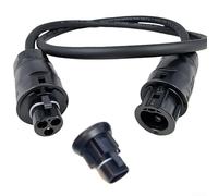 Cavo di collegamento di rete H07RN-F a 3 conduttori, 1,5 mm², con presa Betteri BC01 a Wieland per collegamento CA inverter, resistente all'olio, ignifugo, nero, 1,5 m