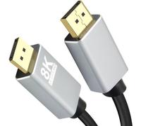 Cavo di collegamento Helos, spina/spina DisplayPort, PREMIUM 8K, 1,0 m, nero