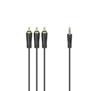 Cavo di collegamento, jack maschio 3,5 mm 4 pin - 3 f. RCA maschio, 1,5 m