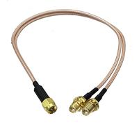 Cavo di collegamento RF a treccia, RG316 SMA a 2 connettori maschio SMA e jack femmina, tipo Y, terminale a crimpare, 4 pollici ~ 10 piedi(Type1-SMA 1M2F,2FT (60CM))