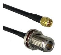 Cavo di collegamento RF dritto RG316 RG58 N a N RP maschio e jack femmina con dado passante, 6 pollici ~ 20 m(RG58 N Fnut to SMA M,3FT (1M))