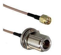 Cavo di collegamento RF dritto RG316 RG58 N a N RP maschio e jack femmina con dado passante, 6 pollici ~ 20 m(316 N Fnut to SMA M,3FT (1M))
