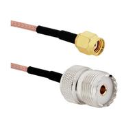 Cavo di collegamento RF dritto RG316 UHF PL259 SO239 a spina maschio SMA femmina jack 6" 8"(RPSMAJ-UHFK,20CM)