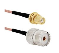 Cavo di collegamento RF dritto RG316 UHF PL259 SO239 a spina maschio SMA femmina jack 6" 8"(SMAK-UHFK,15CM)