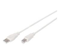 DIGITUS Cavo di collegamento USB 2.0-1,8 m - da USB A (M) a USB B (M) - 480 Mbit/s - Cavo di collegamento, Cavo USB - Beige