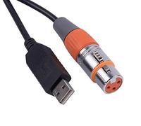 Cavo di controllo USB a DMX RS485 adattatore convertitore seriale FTDI XLR 3 pin cavo dispositivo di illuminazione da palco (6 piedi, alloggiamento nero USB)