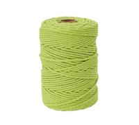 Cavo di cotone in nylon Corda in cotone intrecciato for macramè, 3,0 mm, 100 m, multicolore, for lavori all'uncinetto, cucito e fai da te(Grass Green)