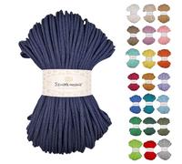 Cavo di cotone intrecciato 5mm 100m, 46 colori, cavo all'uncinetto, cavo macrame, filato macrame, filato premium, corda macrame, Sznurkomania (Granata)