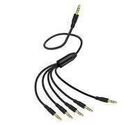 Cavo di distribuzione del suono da 3,5 mm, cavo splitter da 1 a 5 vie, con collegamento chiaro e forte, cavo di prolunga audio lungo 50 cm