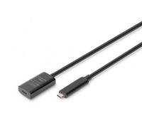DIGITUS Cavo di prolunga USB 3.2 Gen 2 attivo - 5 m - Da presa a spina USB-C - plug & play - Fino a 10 Gbit/s - Nero