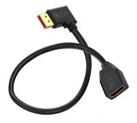 Cavo di estensione DisplayPort 2.1 da 52 Gbps, angolo di 90 gradi, DP maschio a femmina, supporto 16 K a 30 Hz, 8 K a 120 Hz, 4 K a 240 Hz/165 Hz HDR, HDCP per doppio monitor, RTX 5090/4090 (50 cm