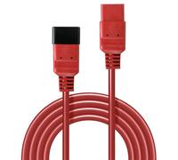 LINDY 1m IEC C19 to C20 Extension Cable, Red Red 1m Single