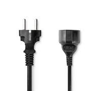 Cavo di estensione Nedis CEGL10200BK50 5 m nero connettori CEE7/7 dritti
