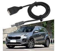 Cavo di ingresso audio AUX a 4 pin per auto con adattatore USB per unità principali, 100 cm, cavo di interfaccia ABS nero con diretta e