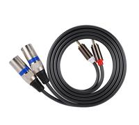 Cavo di interconnessione audio ad alte prestazioni, adattatore per duplicatore phono che converte da doppio RCA a XLR maschio con pressacavo in gomma