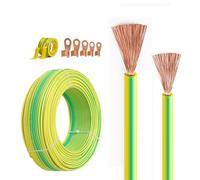 Cavo Di Messa A Terra Giallo-verde 8/10/12/14 AWG, Rame Flessibile, PVC Ignifugo, Per Cablaggio Casa E Impianti Solari PV Con Terminali(30ft,6AWG(16mm2))