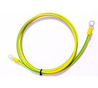 Cavo di messa a terra verde giallo 6 mm² con capocorda ad anello, occhiello isolato per armadi di rete e server, dimensioni: 1000 mm