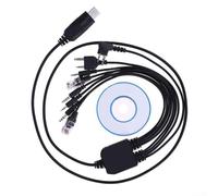 Cavo di programmazione radio con otto teste per ricetrasmettitori portatili e mobili, compresi i modelli Tm271 Gm3688, nero
