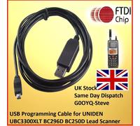 Cavo Di Programmazione USB UNIDEN UBC3300XLT BC296D BC250D FTDI Lead Scanner HAM