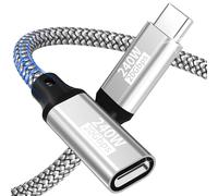 Cavo di prolunga,0,5m USB C 240W/20Gbps/5K@60Hz prolunga USB-C 3.2 cavo di prolunga video Type-C 4K@144Hz,maschio-femmina,compatibile con iPhone 17/16/15/MacBook Pro/iPad Pro/XPS/Galaxy S24/Laptop