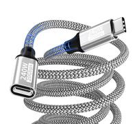 Cavo di prolunga,1,5m USB C 240W/20Gbps/5K@60Hz prolunga USB-C 3.2 cavo di prolunga video Type-C 4K@144Hz,maschio-femmina,compatibile con iPhone 17/16/15/MacBook Pro/iPad Pro/XPS/Galaxy S24/Laptop