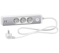 Cavo di prolunga 3 prese con 2x spina USB Odace ST933U1WA