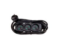 Cavo di prolunga 3 prese con/u 3m/H05VV-F 3G1/nero PC0313