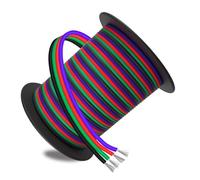 Cavo Di Prolunga A 4 Pin Calibro 22, Filo Luminoso A Strisce LED RGB A 4 Colori AWG 18-24, Filo Di Collegamento Elettrico In Rame Stagnato A 4 Conduttori For Impianto Elettrico(19m/60ft,22awg)