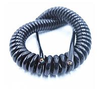 Cavo di prolunga a molla, cavo telefonico telescop Cavo di alimentazione a spirale nero, lunghezze multiple 2,5-7,5 metri, 6-8 conduttori, 24-20 AWG