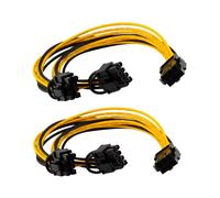 Cavo di Prolunga Alimentazione Splitter VGA PCI-E Express da 6 Pin un 2 X PCIe 8 (6 + 2) (Confezione da 2)