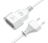 Cavo di prolunga Ancable 3M cavo di prolunga piatto, certificato VDE, spina europea da tipo C a presa europea, cavo di prolunga per TV, monitor, elettrodomestici, bianco