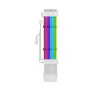 Cavo di Prolunga ARGB A 24 Pin per Striscia LED, Cavo di Prolunga per Scheda Madre GPU PCIE per Alimentatore del Computer, Colore Bianco.