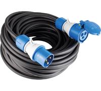 as - Schwabe Cavo di prolunga da campeggio, 10 m, 230 V, 16 A, 3 poli, spina CEE con indicatore di tensione, accoppiamento CEE con coperchio ribaltabile, prolunga per camper, prodotto in Germania,