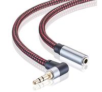 Cavo di prolunga audio, 6 m, ad angolo retto da 3,5 mm maschio a femmina, cavo audio stereo con rame placcato argento, compatibile con iPhone, tablet, Sony Beats, cuffie PS4 (6 m)