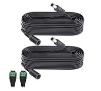 Cavo di Prolunga CC Lonnky 10 Metri Confezione da 2 con 1 Presa per Spine DC, Ideale per Telecamere di Sorveglianza (TP-Link TAPO, Reolink RLC), Luci a Striscia LED (KSIPZE, Grovee) e TV Box
