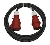 Cavo di prolunga CEE a 5 poli, 20 m, 5 x 16 A, 400 V, 3 fasi, 2,5 mm, IP44, nero
