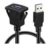 Cavo di prolunga Compatible With montaggio a incasso da pannello USB 3.0 con fibbia compatibile con cruscotto Compatible With moto da barca Compatible With camion Car-r 1M ( Size : 1M , Color : Square