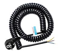 Cavo di prolunga con contatto di protezione, 20 m, connettore a spirale, cavo di prolunga in plastica, IP20, interno con spina Schuko, cavo di alimentazione Schuko 230 V/16 A, nero