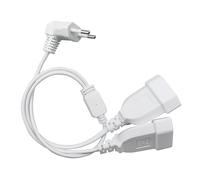 Cavo di Prolunga con Presa Piatta 2 in 1 Cavo di Alimentazione Prolunga Europea 50cm 250 V/2.5 A per TV PC Spina Computer Monitor Beamer Elettrodomestici Lampa