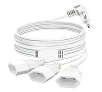 Cavo di Prolunga con Presa Piatta Cavo di Alimentazione Prolunga Europea 3M 250 V/2.5 A per TV PC Spina Computer Monitor Beamer Elettrodomestici Lampa (3 in 1 Cavo di Prolunga 3M)