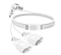 Cavo di prolunga con spina europea, 1,5 m, piatto, cavo di alimentazione 2 in 1, triplo connettore di tipo C, 0,75 mm² max, prolunga per TV PC computer monitor