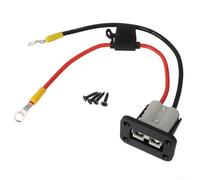 Cavo di prolunga da 10 AWG 50 A per spina con capicorda ad anello M8 e staffa di montaggio, cavo impermeabile ad alta corrente in rame da 30 cm per sistemi di batterie solari e veicoli elettrici