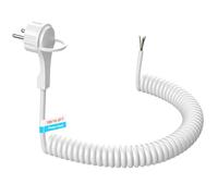 Cavo di prolunga da 5 m, con connettore Schuko extra piatto, connettore estensibile, cavo di prolunga in plastica, cavo di alimentazione Schuko 230 V/16 A, bianco