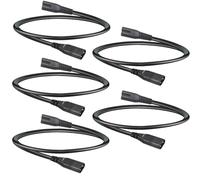 Cavo di prolunga da C7 a C8, 30 cm, confezione da 5 cavi di alimentazione IEC320 da C7 a C8, da maschio a femmina, cavo di alimentazione per TV, PS5, Xbox, ecc