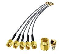 Cavo di prolunga da IPX a SMA TUOLNK SMA maschio a IPEX UFL femmina RF WiFi Pigtail Cavo grigio per scheda di rete Cavo coassiale coassiale da 1,13 mm a bassa perdita 6 pollici (15 cm) Confezione da 5
