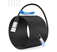 Cavo di prolunga da USB C a USB A 10 W, 12 W, 18 W, 20 W, resistente, per ricarica da USB A a USBC, per Samsung/Galaxy Note 20 Ultra per Tapo/TP-Link/Xiaomi/Mi/Eufy Telecamera di sicurezza CCTV, nero