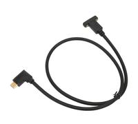 Cavo di prolunga da USB C maschio a femmina, angolato a destra e a sinistra a 90 gradi, ricarica rapida con foro per vite di montaggio a pannello,