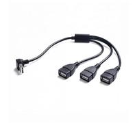 Cavo di prolunga da USB maschio ad angolo a tripla femmina che consente la ricarica e il trasferimento dati per telefoni, tablet, tastiere, cavo di ricarica USB