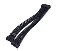 Cavo di prolunga di alimentazione da 32 cm, 24 pin, per scheda madre, prolunga 24 pin, cavo splitter a manicotto 24p, cavi per PC, colore nero